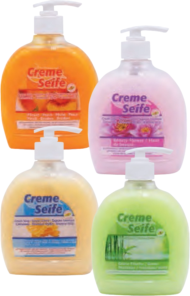 Cremeseife in Pumpspendern als Eigenmarke