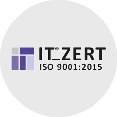 Zertifizierungslogo IT_ZERT nach ISO 9001:2015