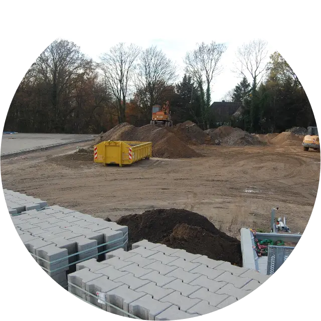 Baustelle für die neue Lagerhalle in Solingen